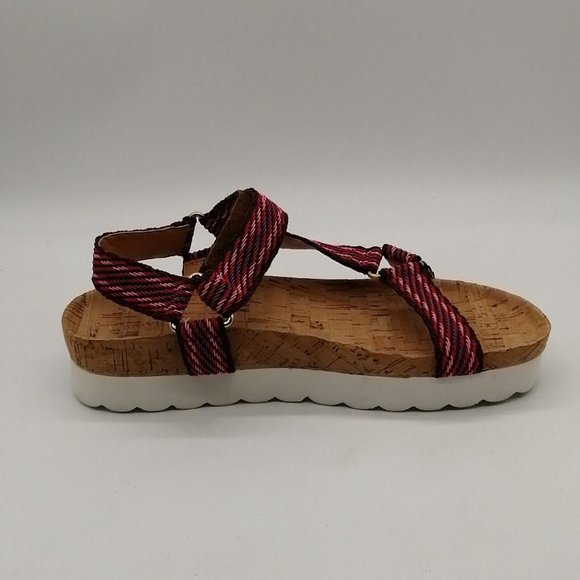 Lisa Vicky Womens Platform Ankle Strap Sandal Multicolor Hook Loop Wedge 9M - Picture 2 of 9